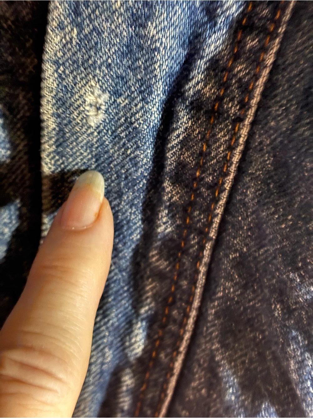 Men’s,Levi's Blue Denim flannel lined distressed Bomber Jacket XL 90s grunge - Picture 9 of 14
